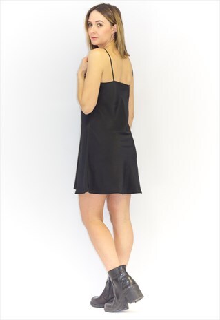 90'S SATIN & FLORAL SLIP DRESS