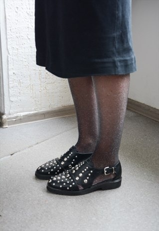 Vintage Black Studded Shoes