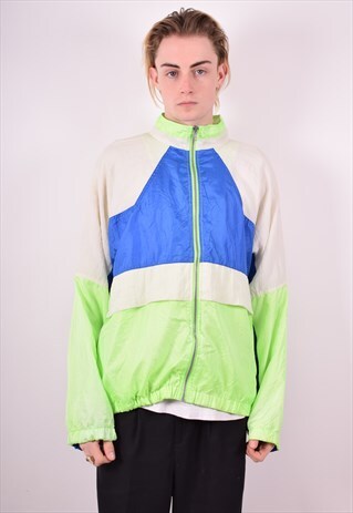 MENS VINTAGE TRACKSUIT TOP JACKET XL MULTI 90S