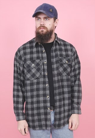 VINTAGE GREY CHECK SHIRT /R10274