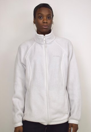 VINTAGE 90S COLUMBIA WHITE FLEECE JACKET