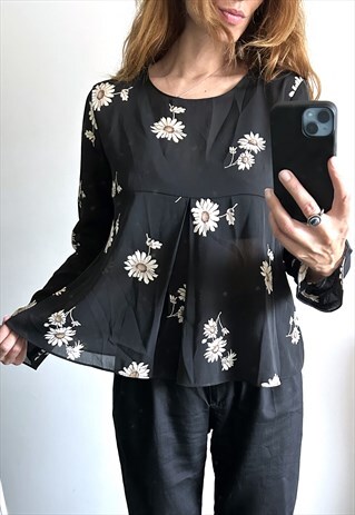 Chamomile Printed Flared Pregnancy Top Tunic  