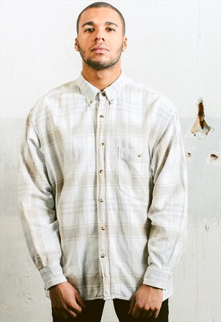 VINTAGE OVERSIZED PLAID SHIRT