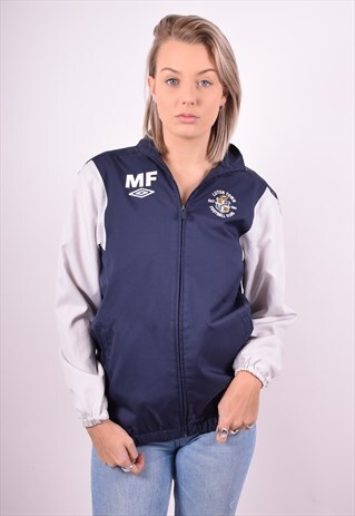 UMBRO WOMENS VINTAGE TRACKSUIT TOP JACKET MEDIUM BLUE 90'S