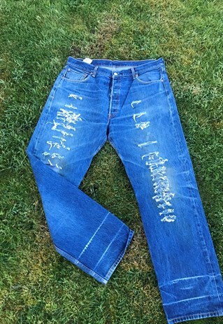 VINTAGE LEVI'S WORN IN 501 STRAIGHT LEG JEANS