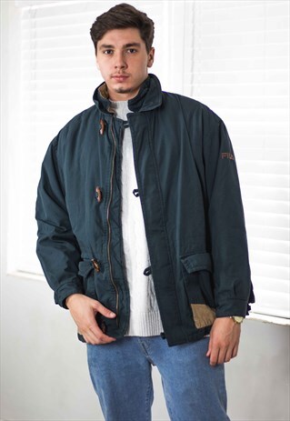 VINTAGE FILA TOGGLE COAT JACKET LOGO 90S X 34