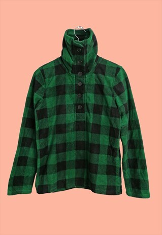 VINTAGE 90'S CHECKS PLAID FLANNEL FLEECE WINTER SWEATSHIRT