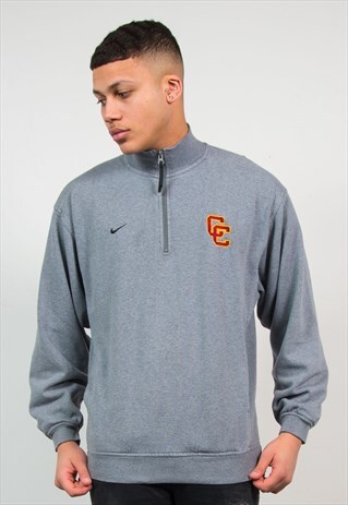 NIKE GREY QUARTER ZIP SWEATSHIRT SWEATER