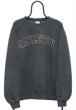 Vintage Champion Carleton Spellout Grey Sweatshirt Mens
