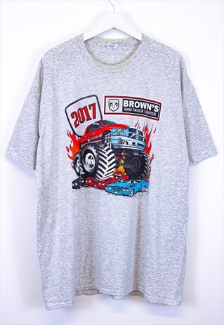 VINTAGE MONSTER TRUCK T SHIRT GREY XL