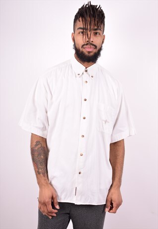 MARLBORO CLASSICS MENS VINTAGE SHIRT LARGE WHITE 90'S
