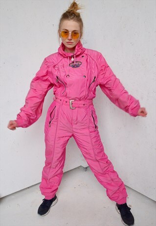 SPORTALM 90S VINTAGE PINK WINTER SKI SUIT