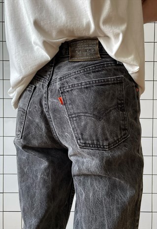 Vintage LEVIS Jeans Denim Pants 80s Orange Tab / Wash Grey