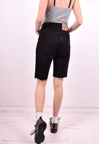 LEVI'S 891 WOMENS VINTAGE DENIM SHORTS W30 BLACK 90'S