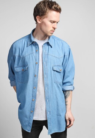 VINTAGE OVERSIZED DENIM SHIRT