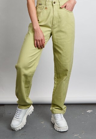VINTAGE 90'S ROSEMARY NEON GREEN MOM JEANS