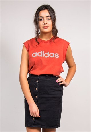 90'S VINTAGE RED ADIDAS VEST TOP T-SHIRT