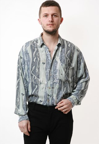 90S ITALIAN ALBUM ABSTRACT VINTAGE SHIRT 17017