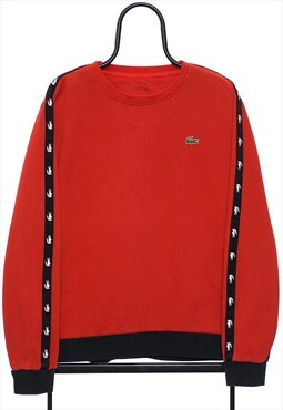 Retro Lacoste Logo Red Sweatshirt Mens