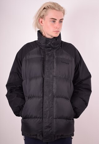 TIMBERLAND MENS VINTAGE PADDED JACKET MEDIUM BLACK 90S