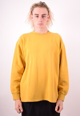 C.P. COMPANY MENS VINTAGE SWEATSHIRT JUMPER LARGE YELLOW 90S
