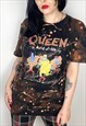 Queen Reworked bleached Band Shirt size medium 