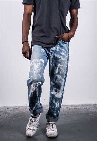 LEVI'S VINTAGE BLUE 501 PAINT JEANS