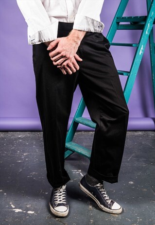 VINTAGE DOCKERS 1980S TROUSERS IN BLACK