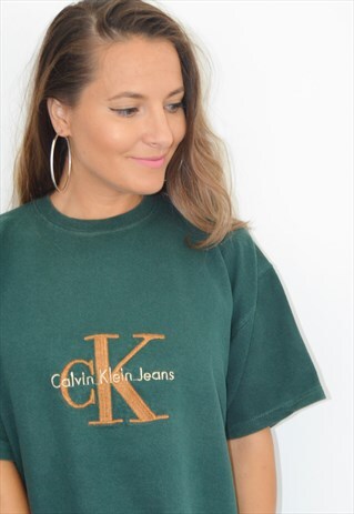 90S RARE CALVIN KLEIN VINTAGE GREEN T-SHIRT