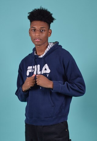 VINTAGE FILA NAVY HOODIE