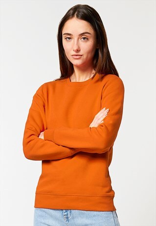 WOMEN'S PREMIUM JUMPER SWEATER PULLOVER - BRIGHT ORANGE