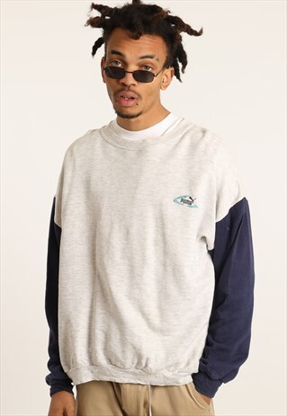 VINTAGE PUMA EMBROIDERED SPELL OUT SWEATSHIRT