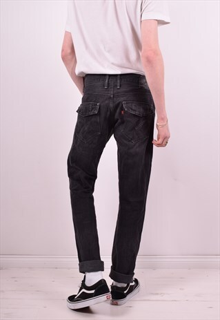 LEVI'S 511 MENS VINTAGE JEANS W32 L34 BLACK 90'S