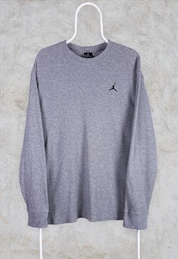 Vintage Nike Air Jordan Grey Sweatshirt Medium