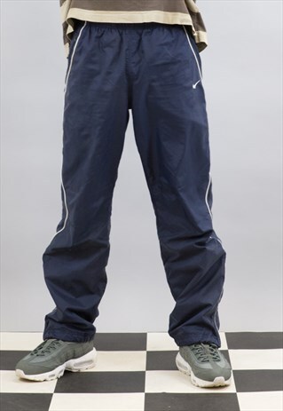 VINTAGE BLUE NIKE SHELL TRACK PANTS