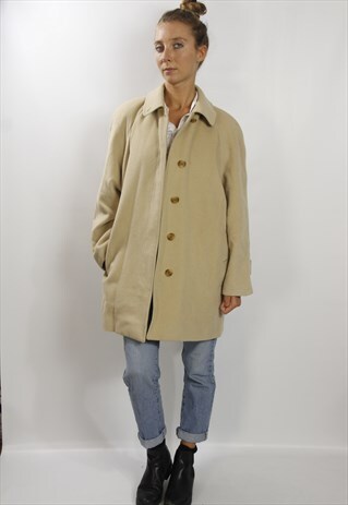 BURBERRYS BEIGE COAT / BURBERRY BEIGE COAT / BEIGE COAT WOOL