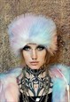 FAUX FUR HEADBAND LUXURY FLEECE HEAD COVER IN PASTEL PINK