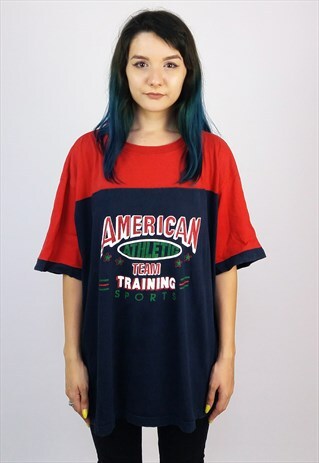 VINTAGE 90'S UNISEX COLOUR BLOCK RETRO SPORTS T-SHIRT