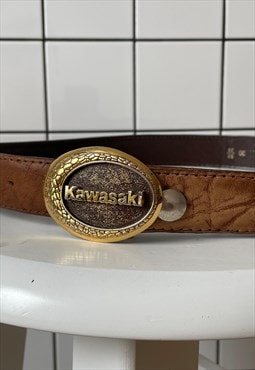 Vintage KAWASAKI Belt 1982 Brown 