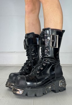 Vintage Y2k New Rock Boots Chunky Platform Goth Punk 90s