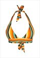 PALAWAN HALTER NECK BIKINI TOP IN RETRO STRIPE