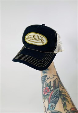 Vintage 00s Y2K Von Dutch Embroidered Snapback Hat Cap