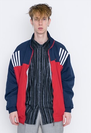 VINTAGE BLUE RED TRACK RETRO JACKET