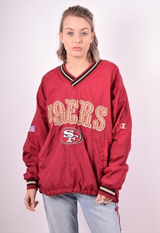 WOMENS VINTAGE 49 ERS SF PULLOVER JACKET XL RED 90'S