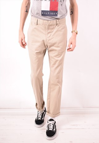 LEE MENS VINTAGE TROUSERS W32 L32 BEIGE 90S