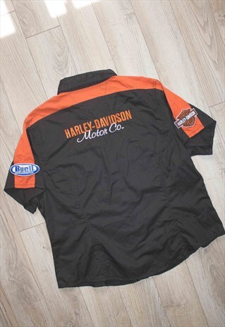 VINTAGE HARLEY-DAVIDSON SHIRT LOGO 90S L 8.5