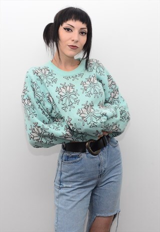 VINTAGE 90'S FAIR ISLE PATTERNED SLOUCHY JUMPER