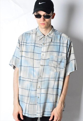 VINTAGE 90S PASTEL CHECK SHORT SLEEVE SHIRT