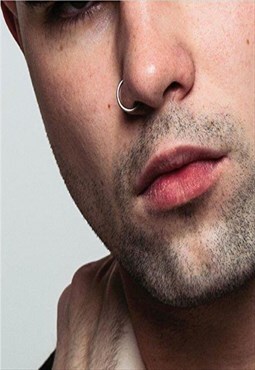 Sterling Silver Nose Ring With Ball 8mm Unisex