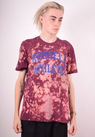 RUSSELL ATHLETIC MENS VINTAGE T-SHIRT TOP XL PURPLE 90S